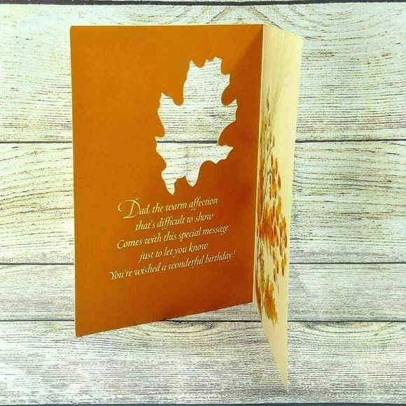 For a Wonderful Dad On His Birthday Greeting Card Leaves Art Paint Vintage Card - Picture 5 of 10